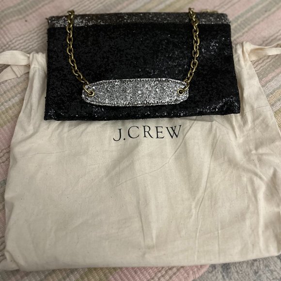 J.Crew black + silver sequin clutch - Picture 2 of 4